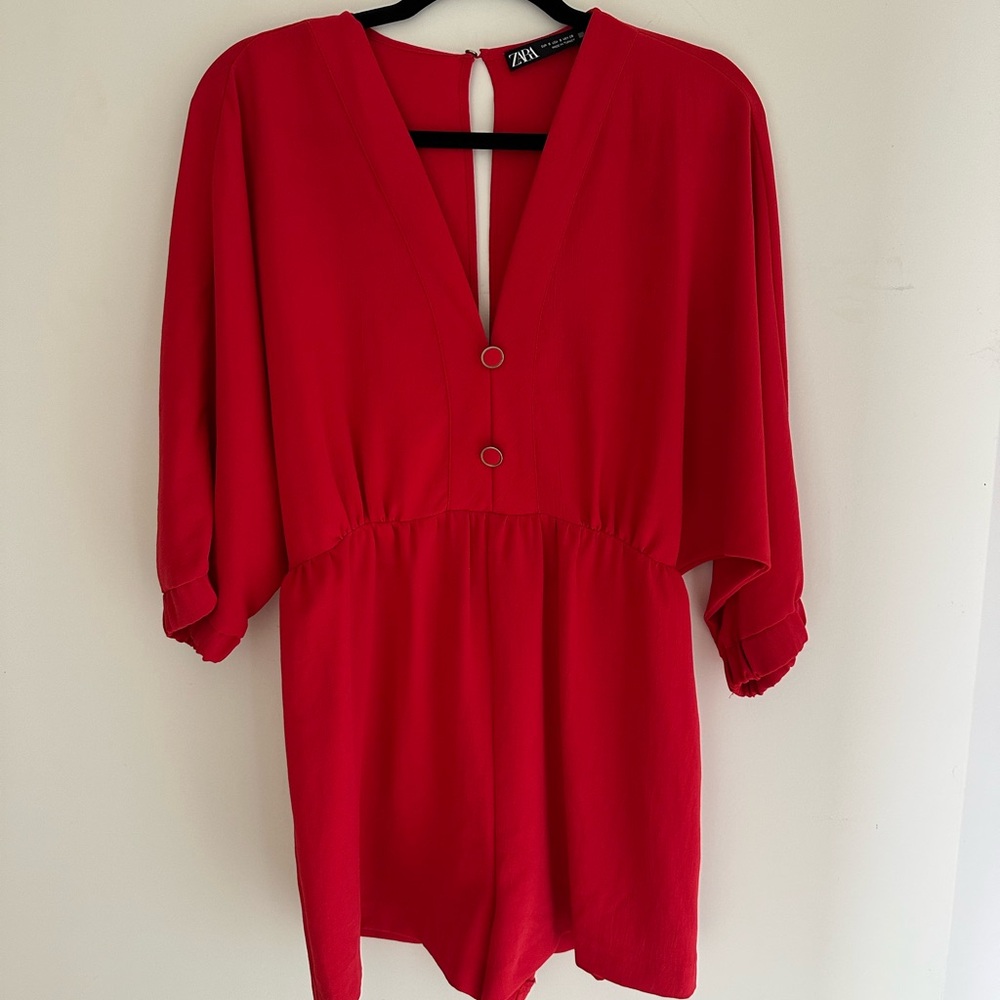 Zara Red Women's Romper